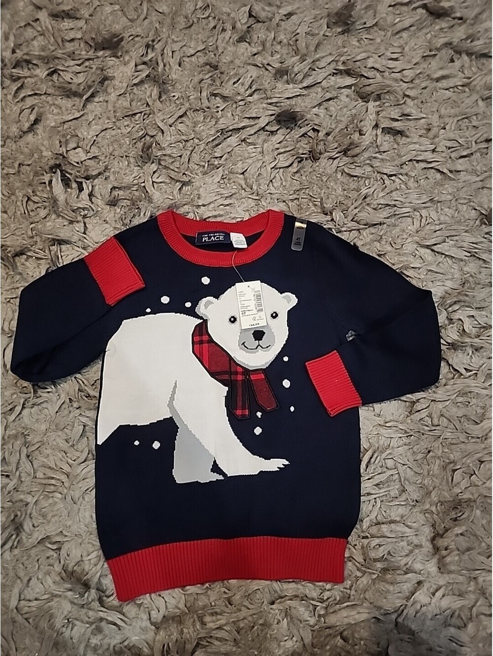 NWT The Childrens Place 4T Christmas sweater Polar Bear Bangladesh Boy 3035265
